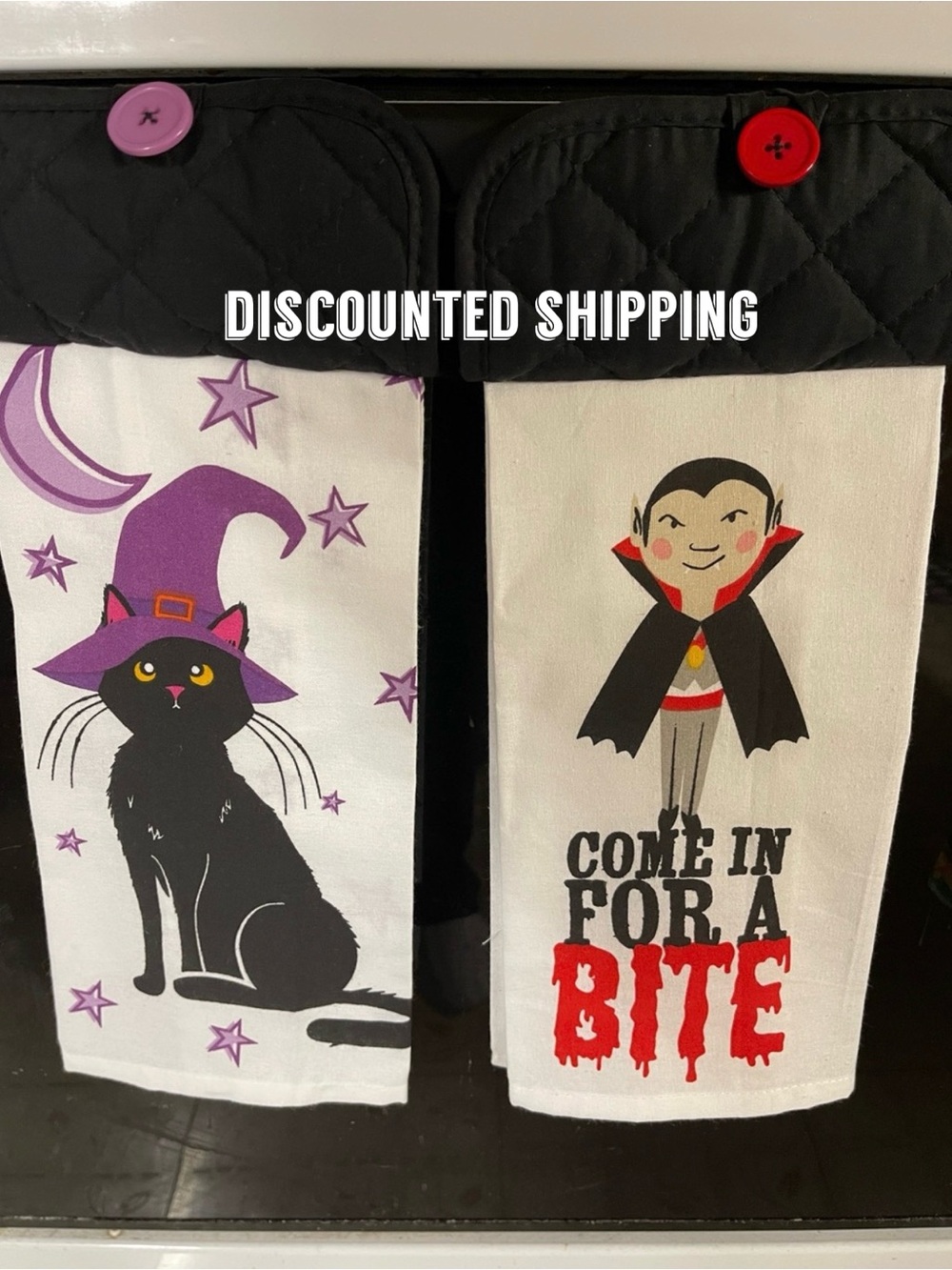 Basic Hanging Towels Oven Door Towel Two Towels Bundle of Two Halloween